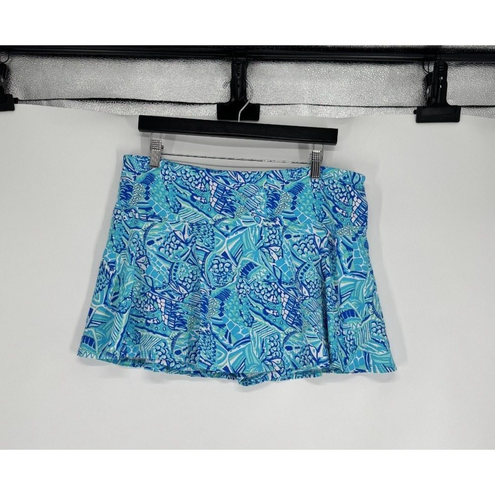 IBKUL Krista Swing Skort Skirt Womens Size XL Blue Floral UPF 50+ Golf Tennis